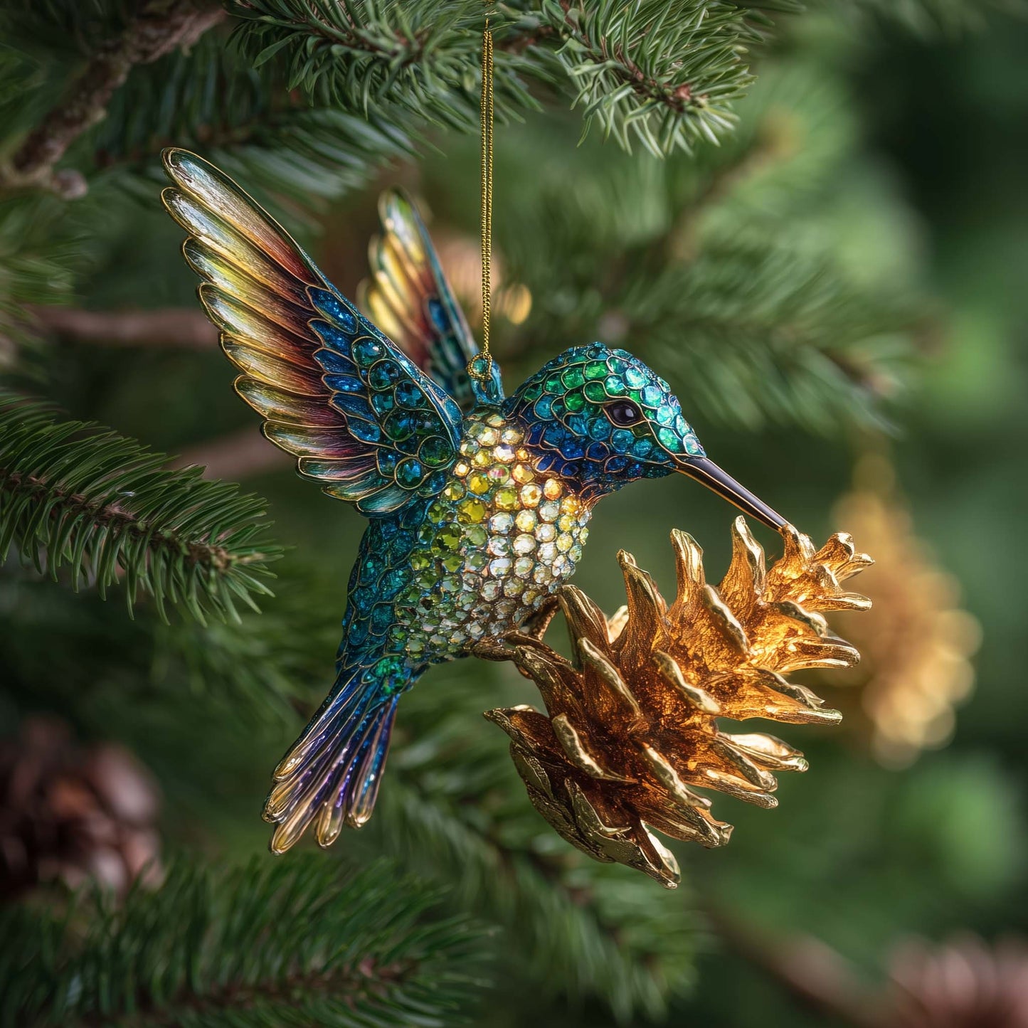Hummingbird Heaven Christmas Mica Ornament GFSPHD103