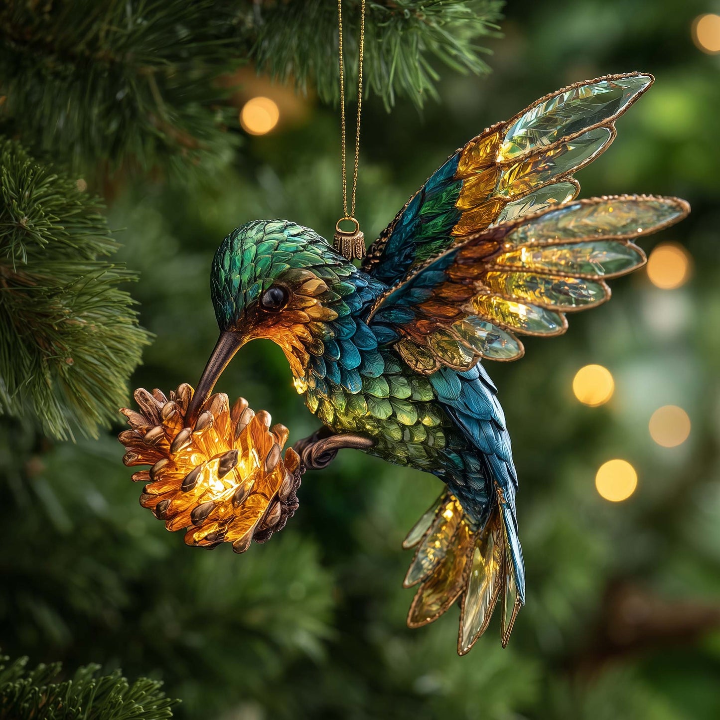 Hummingbird Heaven Christmas Mica Ornament GFSPHD104