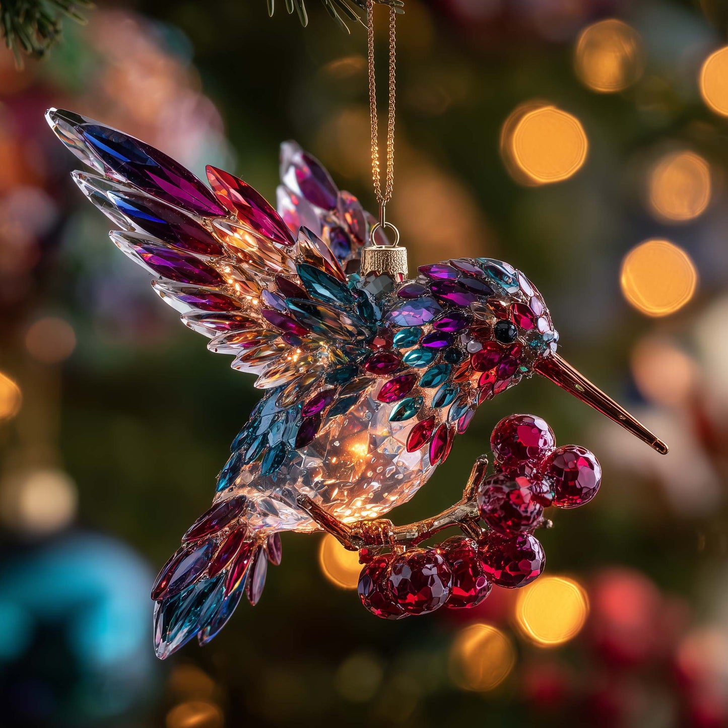 Hummingbird Heaven Christmas Mica Ornament GFSPHD108