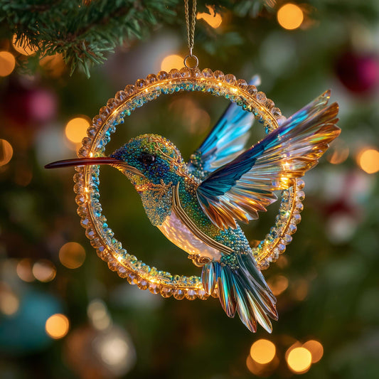 Hummingbird Heaven Christmas Mica Ornament GFSPHD113