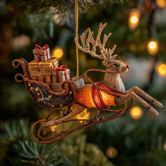 Reindeer Journey Christmas Mica Ornament GFSPHD20