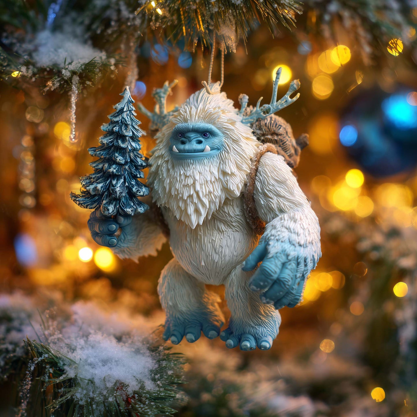 Snowy Monster Delight Christmas Mica Ornament GFSPHD28