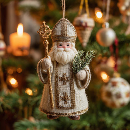 Bishop Saint Nicholas Christmas Mica Ornament GFSPHD32