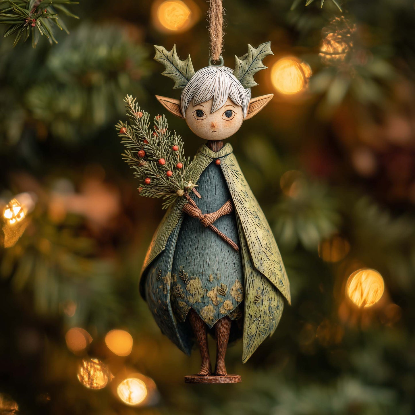 Tree Keeper Elf Christmas Mica Ornament GFSPHD37