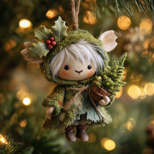 Tree Keeper Elf Christmas Mica Ornament GFSPHD38