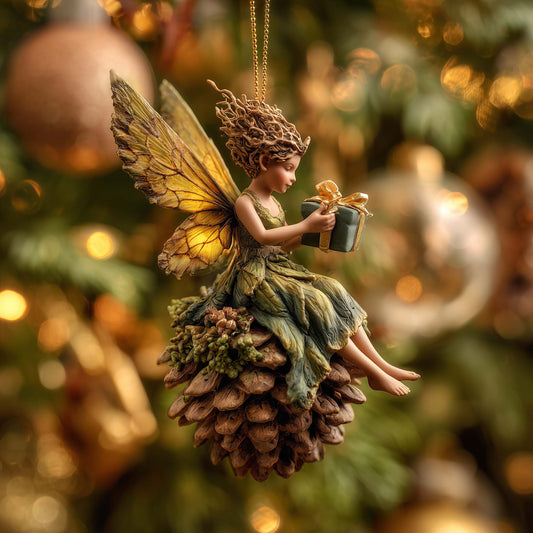 Woodland Gift Fairy Christmas Mica Ornament GFSPHD45