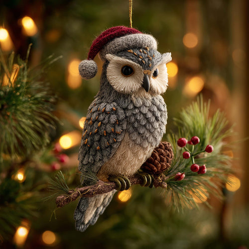 Woodland Guardian Owl Christmas Mica Ornament GFSPHD48