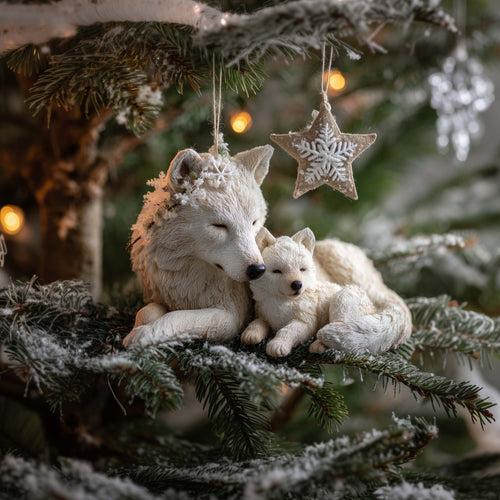 Wolf Pack Protector Christmas Mica Ornament GFSPHD50