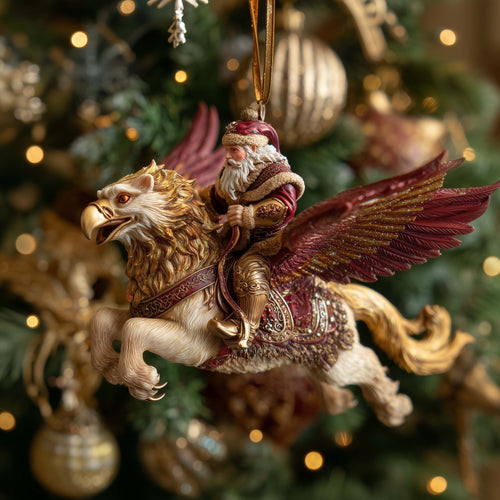 Golden Gryphon Santa Christmas Mica Ornament GFSPHD59