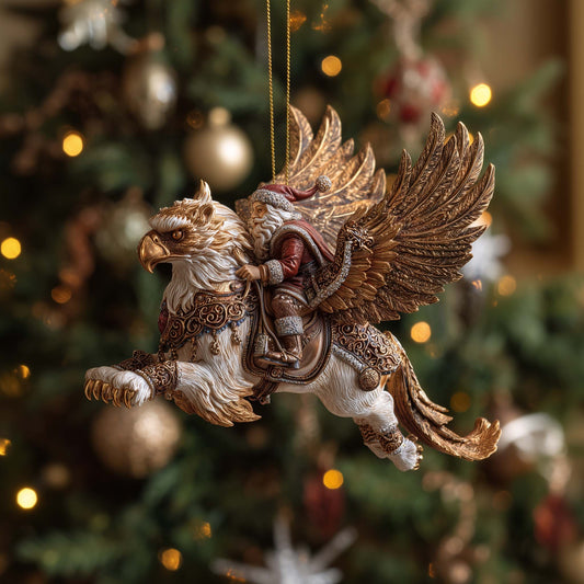 Golden Gryphon Santa Christmas Mica Ornament GFSPHD60