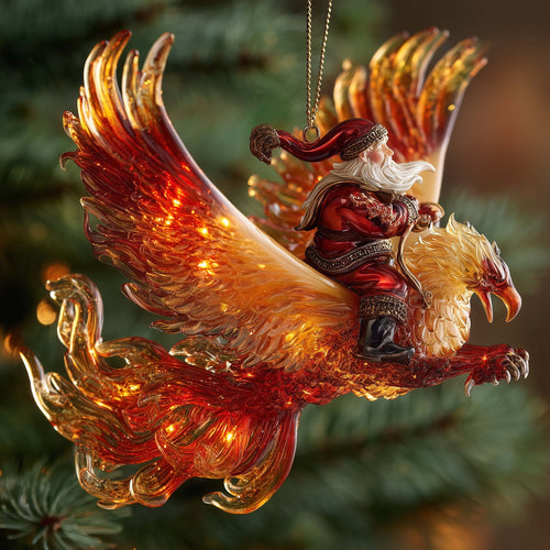 Phoenix Rider Santa Christmas Mica Ornament GFSPHD69