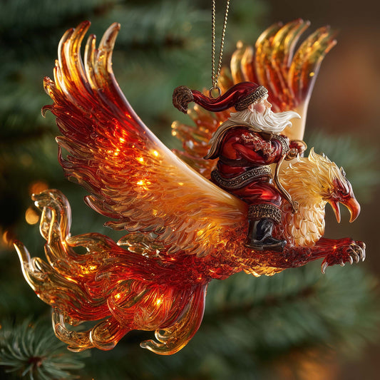 Phoenix Rider Santa Christmas Mica Ornament GFSPHD69