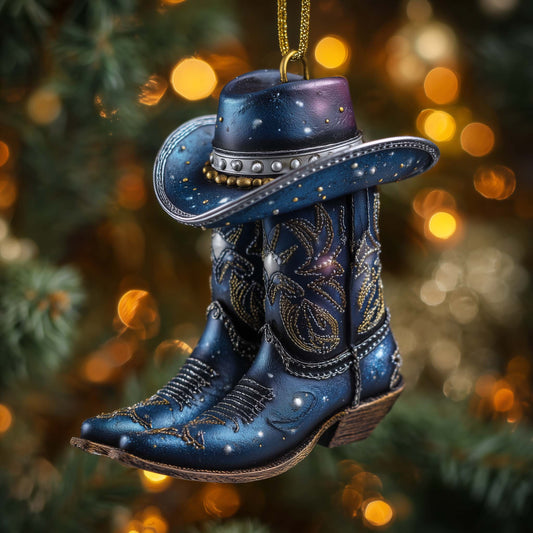 Christmas Mica Cowboy Boots Christmas Mica Ornament GFSPHD76