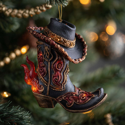 Christmas Mica Cowboy Boots Christmas Mica Ornament GFSPHD79