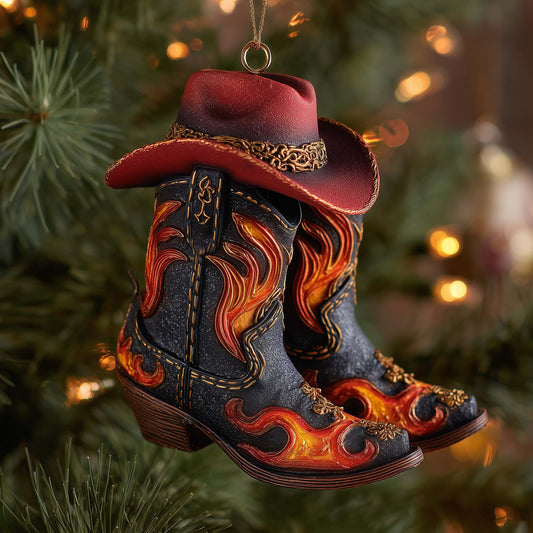 Christmas Mica Cowboy Boots Christmas Mica Ornament GFSPHD80