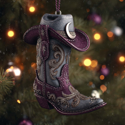 Christmas Mica Cowboy Boots Christmas Mica Ornament GFSPHD84