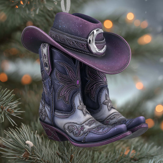 Christmas Mica Cowboy Boots Christmas Mica Ornament GFSPHD85