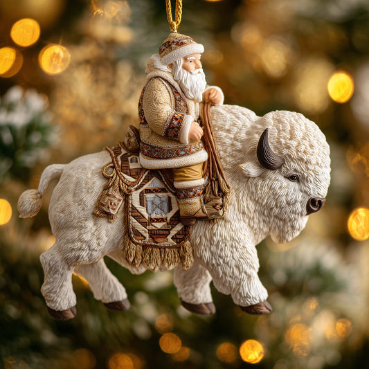 Native Santa Christmas Mica Ornament GFSPMA130