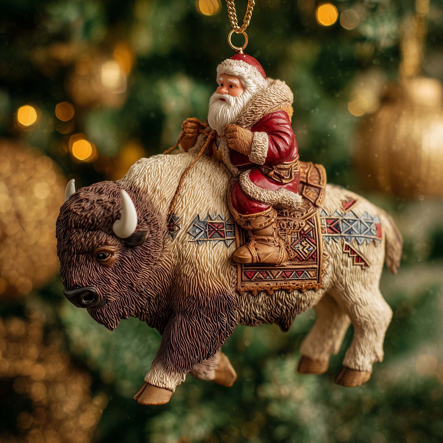 Native Santa Christmas Mica Ornament GFSPMA134