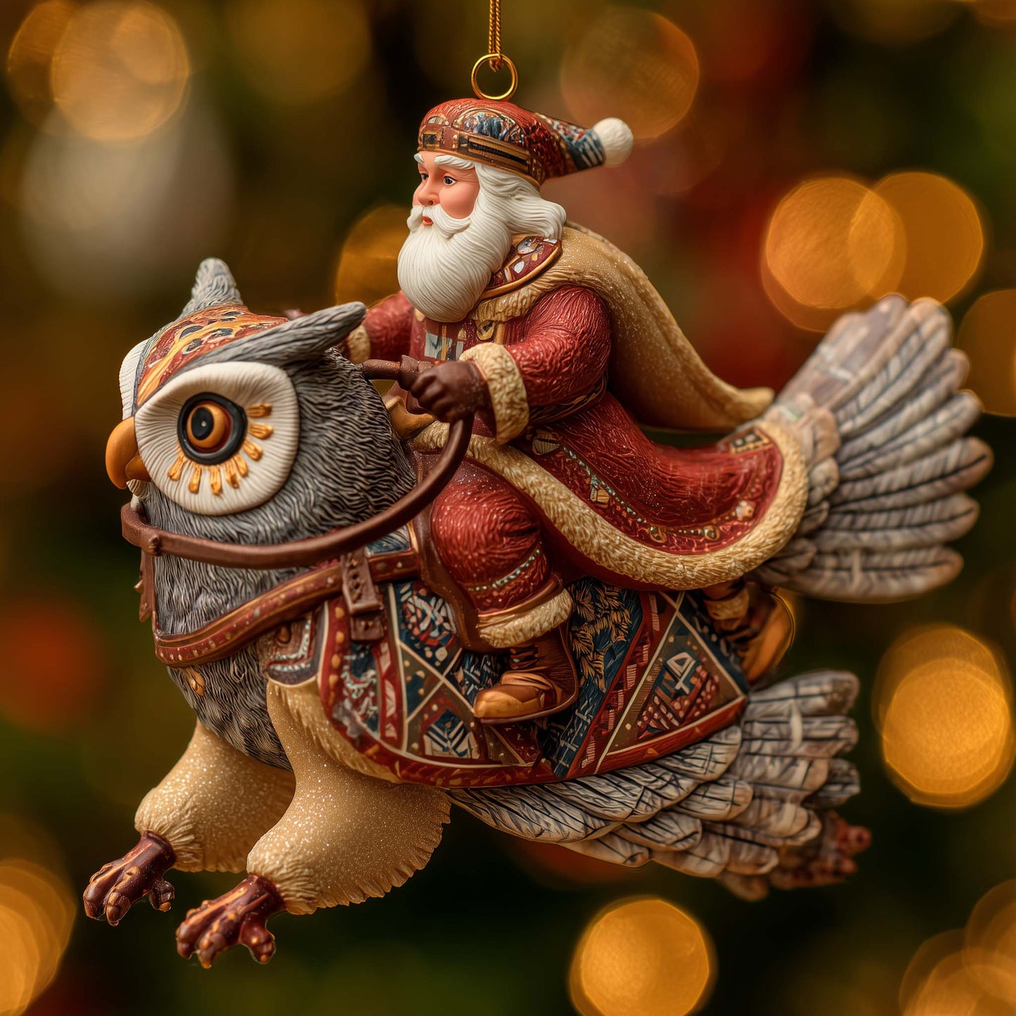 Native Santa Christmas Mica Ornament GFSPMA135