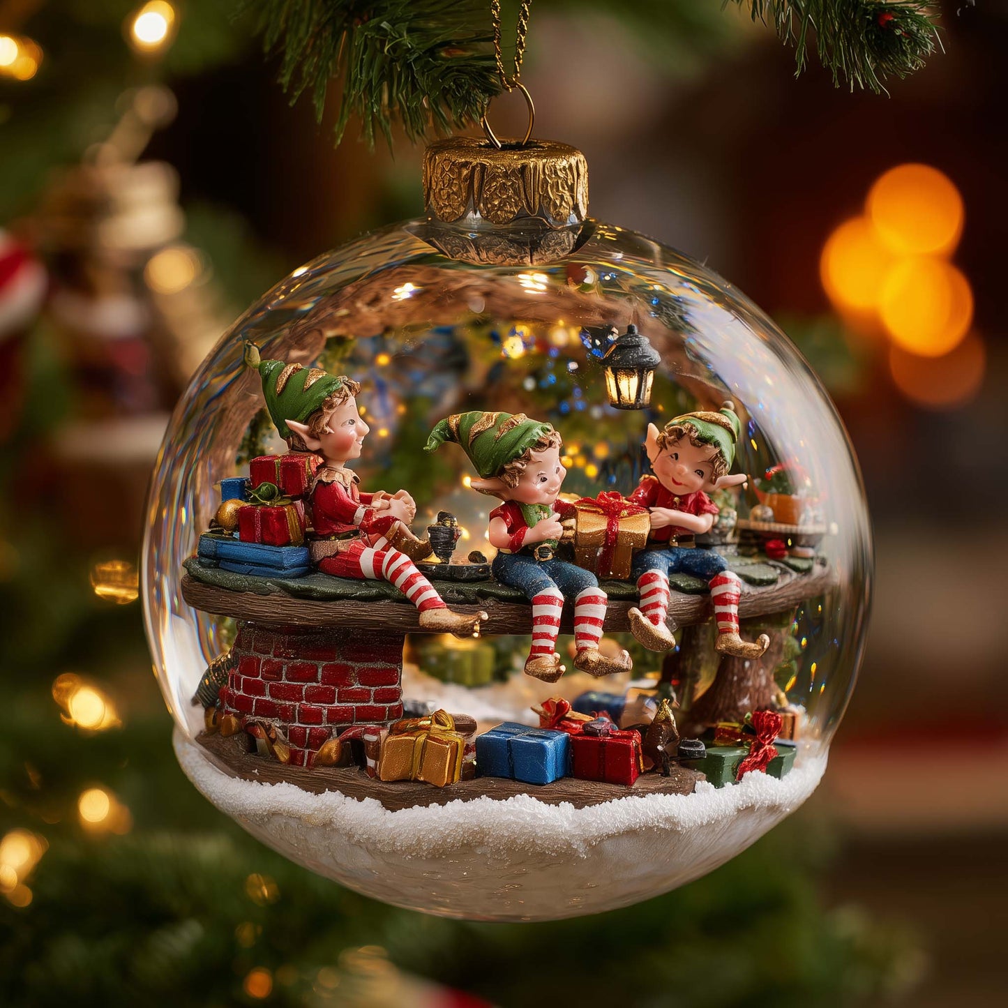 Elf Workshop Christmas Mica Ornament GFSPMA45