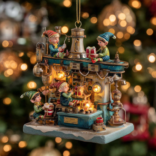 Elf Workshop Christmas Mica Ornament GFSPMA47