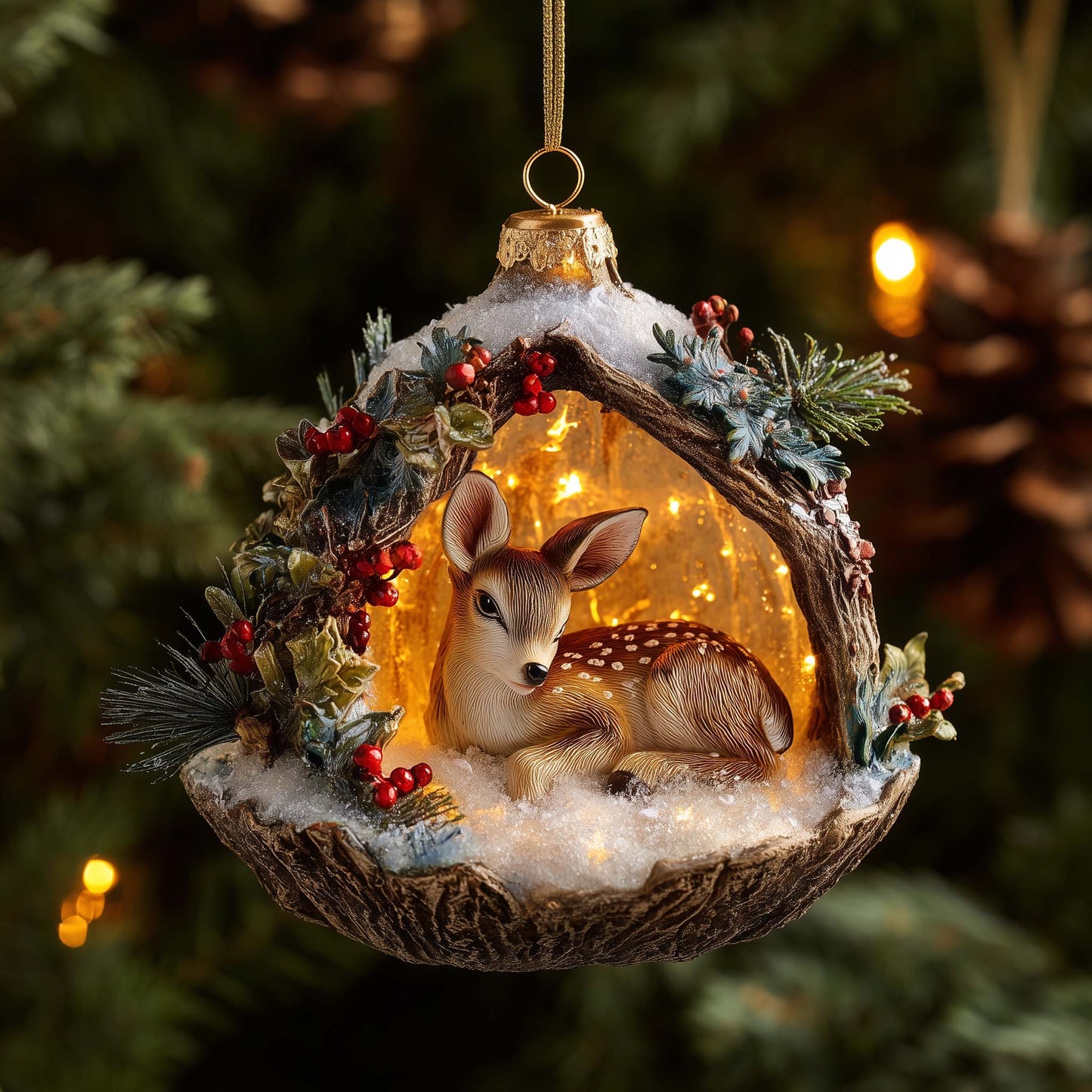 Deer Christmas Mica Ornament GFSPMA56