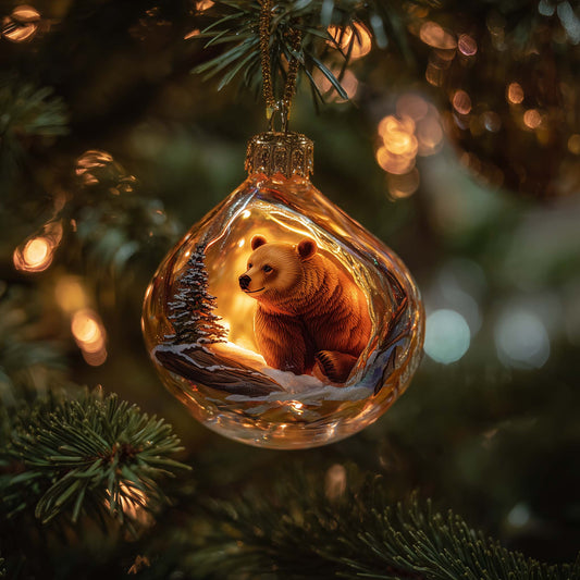 Wilderness Bear Christmas Mica Ornament GFSPMA67