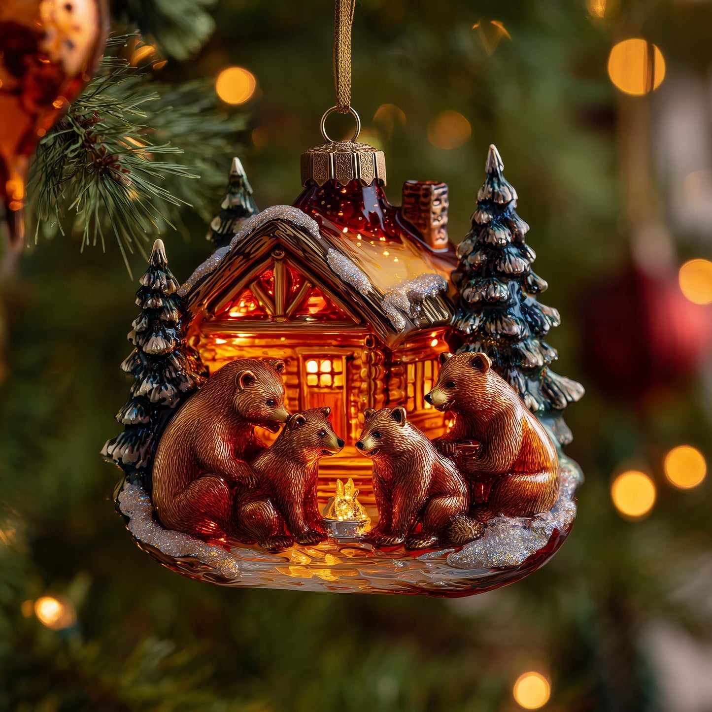 Wilderness Bear Christmas Mica Ornament GFSPMA71