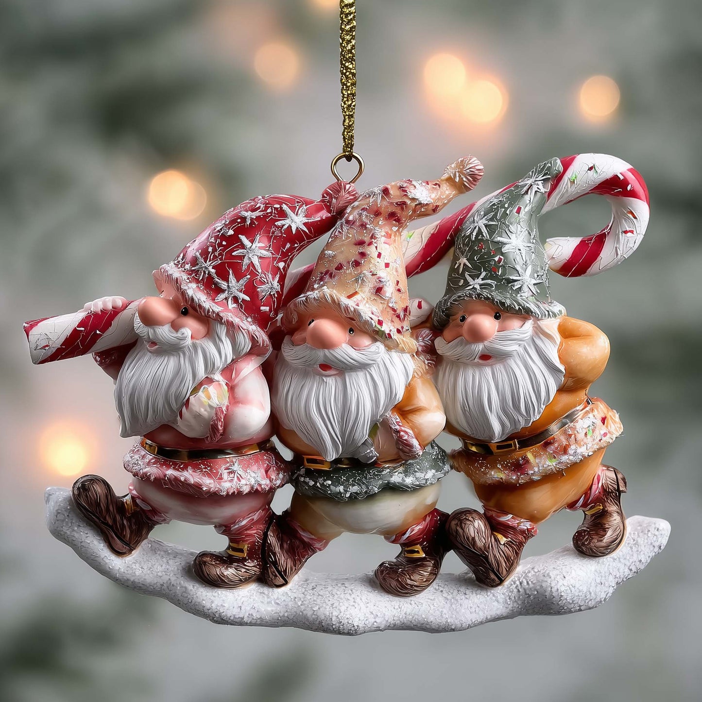 Snowy Gnome Christmas Mica Ornament GFSPMA79