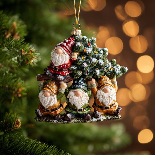 Snowy Gnome Christmas Mica Ornament GFSPMA80