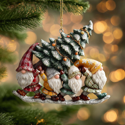 Snowy Gnome Christmas Mica Ornament GFSPMA82
