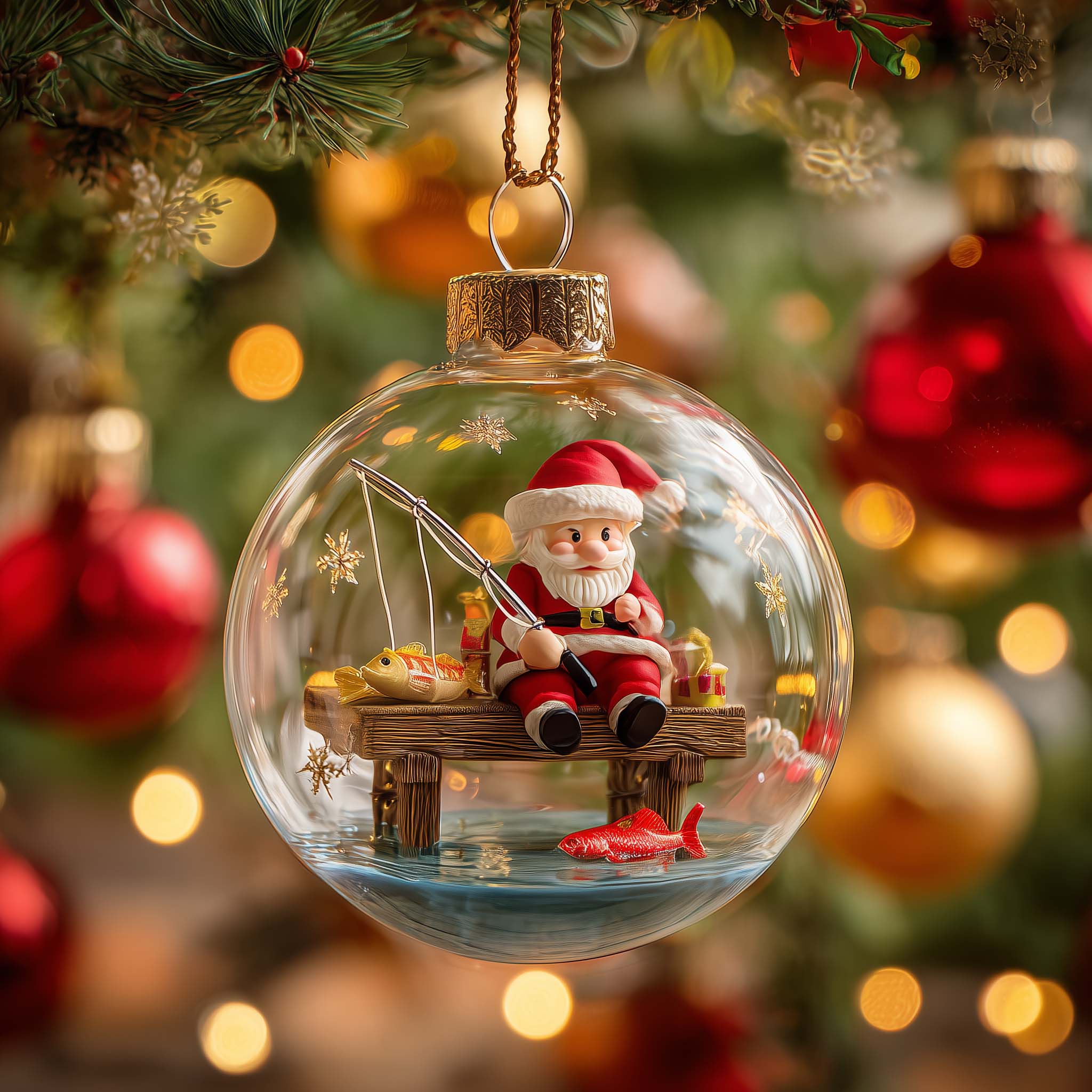 Fishing Delights Christmas Mica Ornament GFSPMA85 – Patchique Store