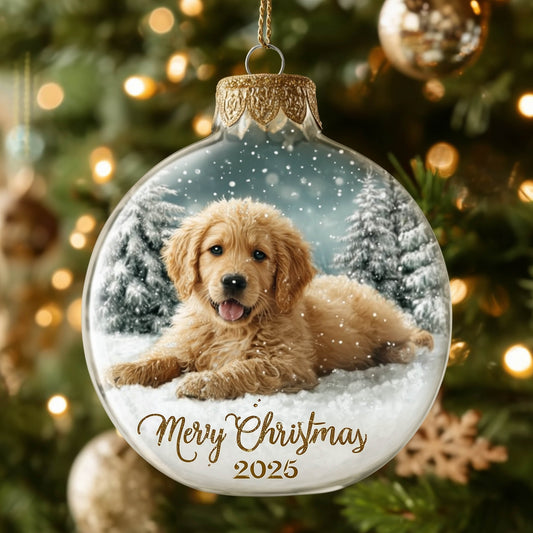 Golden Retriever Holiday Christmas Mica Ornament GFSPNT105