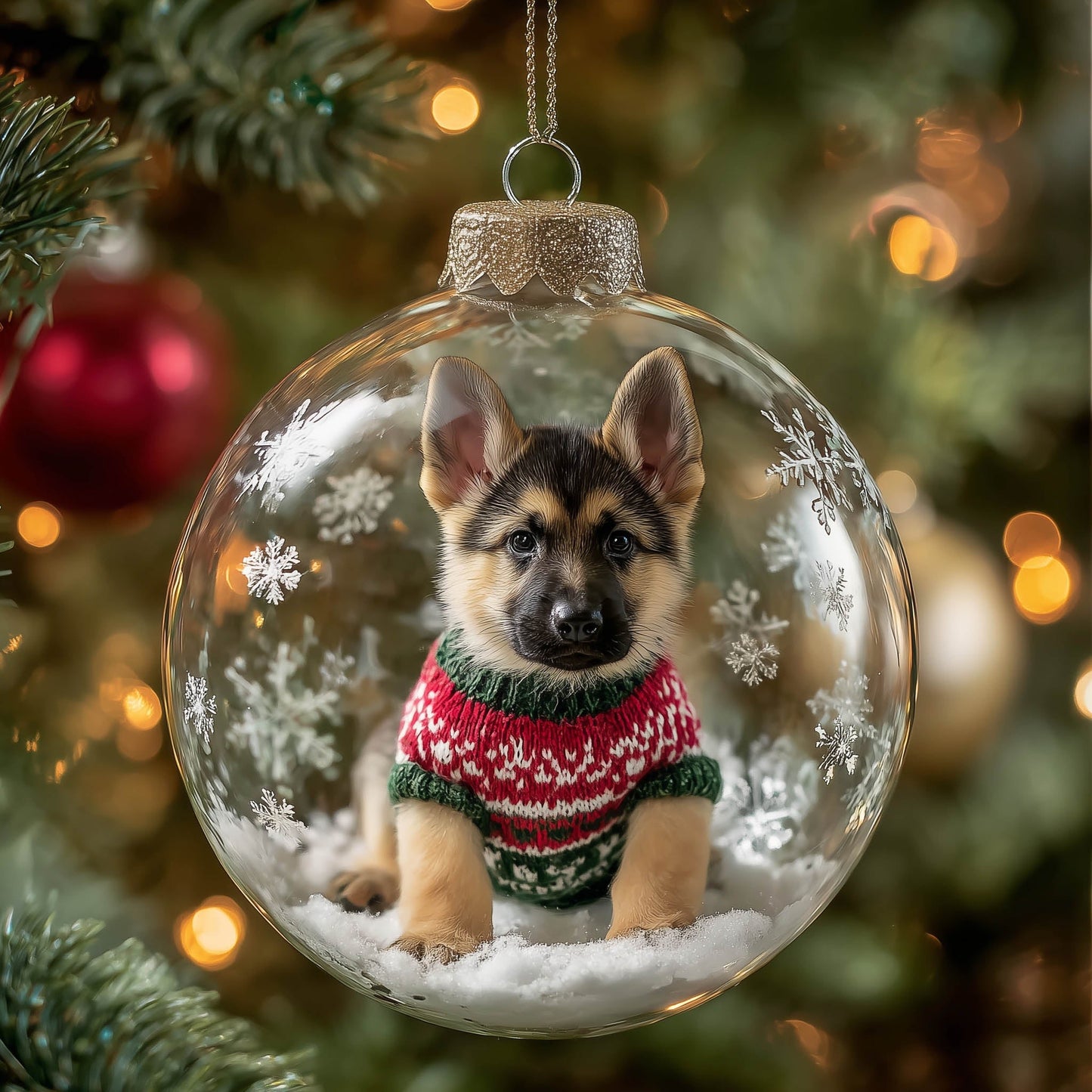 Christmas Mica Dog Christmas Mica Ornament GFSPNT104