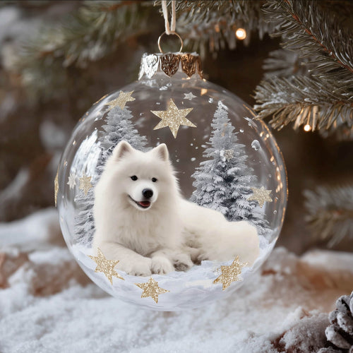 Winter Samoyed Christmas Mica Ornament GFSPNT109
