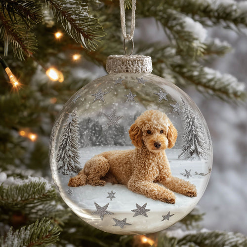 Winter Poodle Christmas Mica Ornament GFSPNT110
