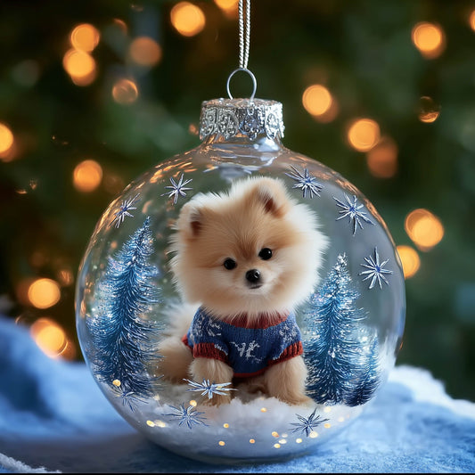 Festive Pompom Christmas Mica Ornament GFSPNT112