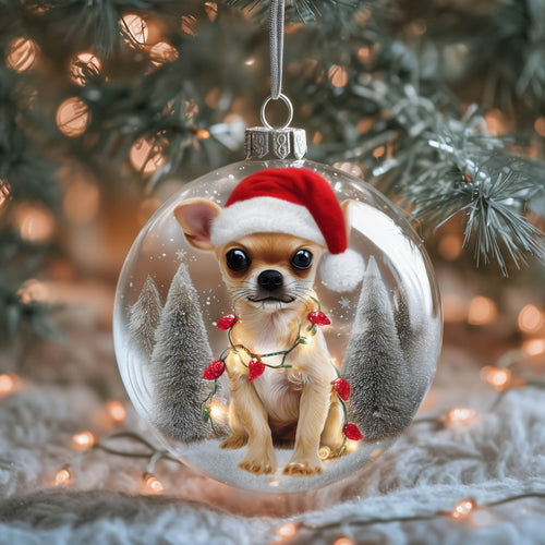 Christmas Mica Chihuahua Christmas Mica Ornament GFSPNT115