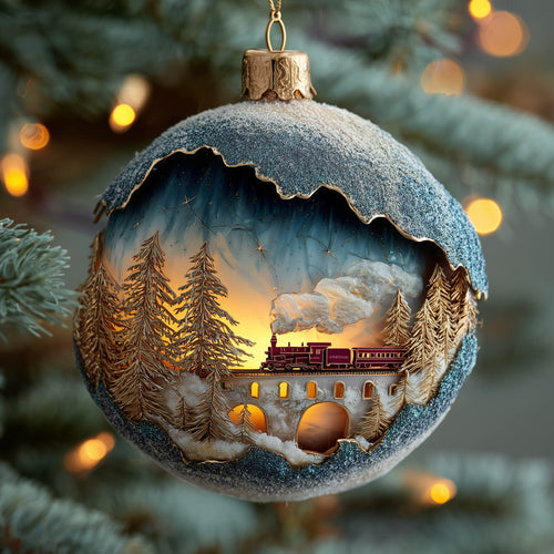 Steam Engine Christmas Mica Ornament GFSPNT136