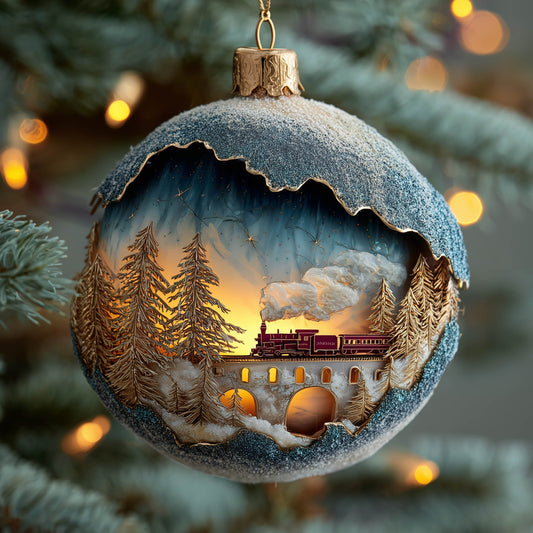 Steam Engine Christmas Mica Ornament GFSPNT136