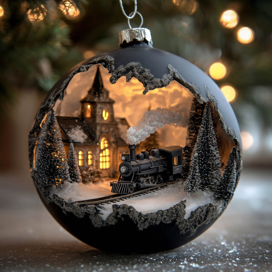 Mystic Black Engine Christmas Mica Ornament GFSPNT137