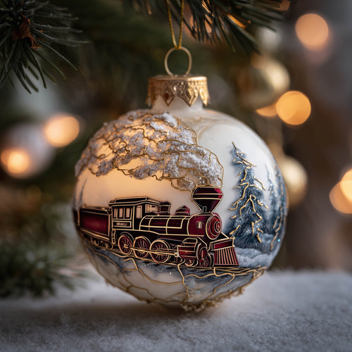 Golden Railway Christmas Mica Ornament GFSPNT141