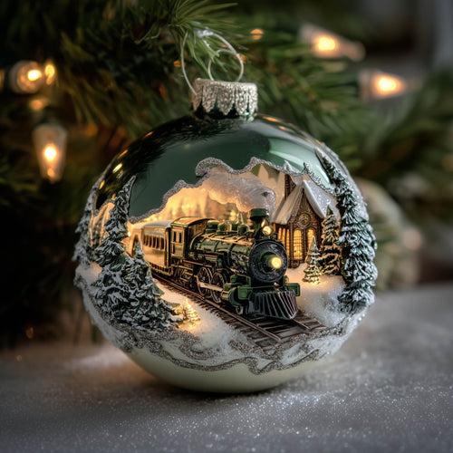 Golden Railway Christmas Mica Ornament GFSPNT142