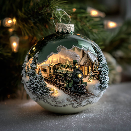 Golden Railway Christmas Mica Ornament GFSPNT142