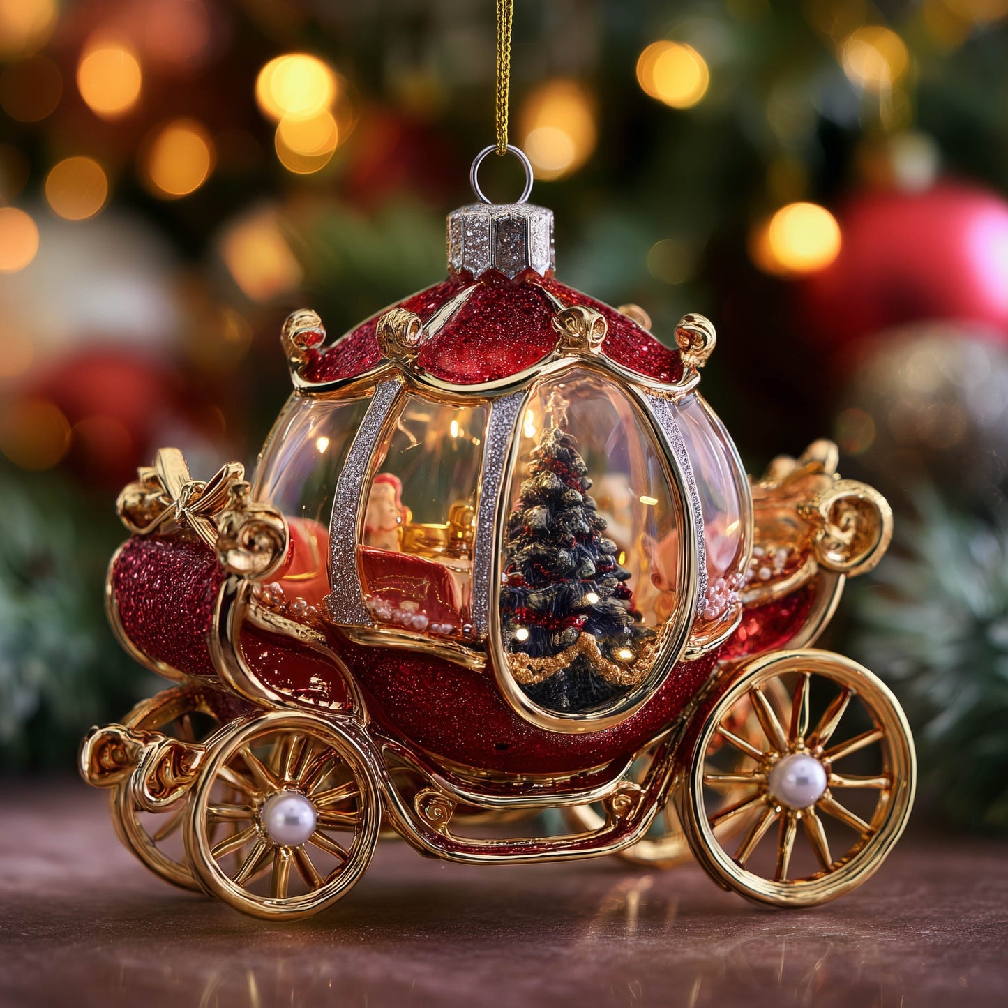 Snowbound Carriage Christmas Mica Ornament GFSPNT147