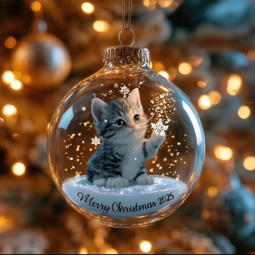 Elegant Cat Christmas Mica Ornament GFSPNT160