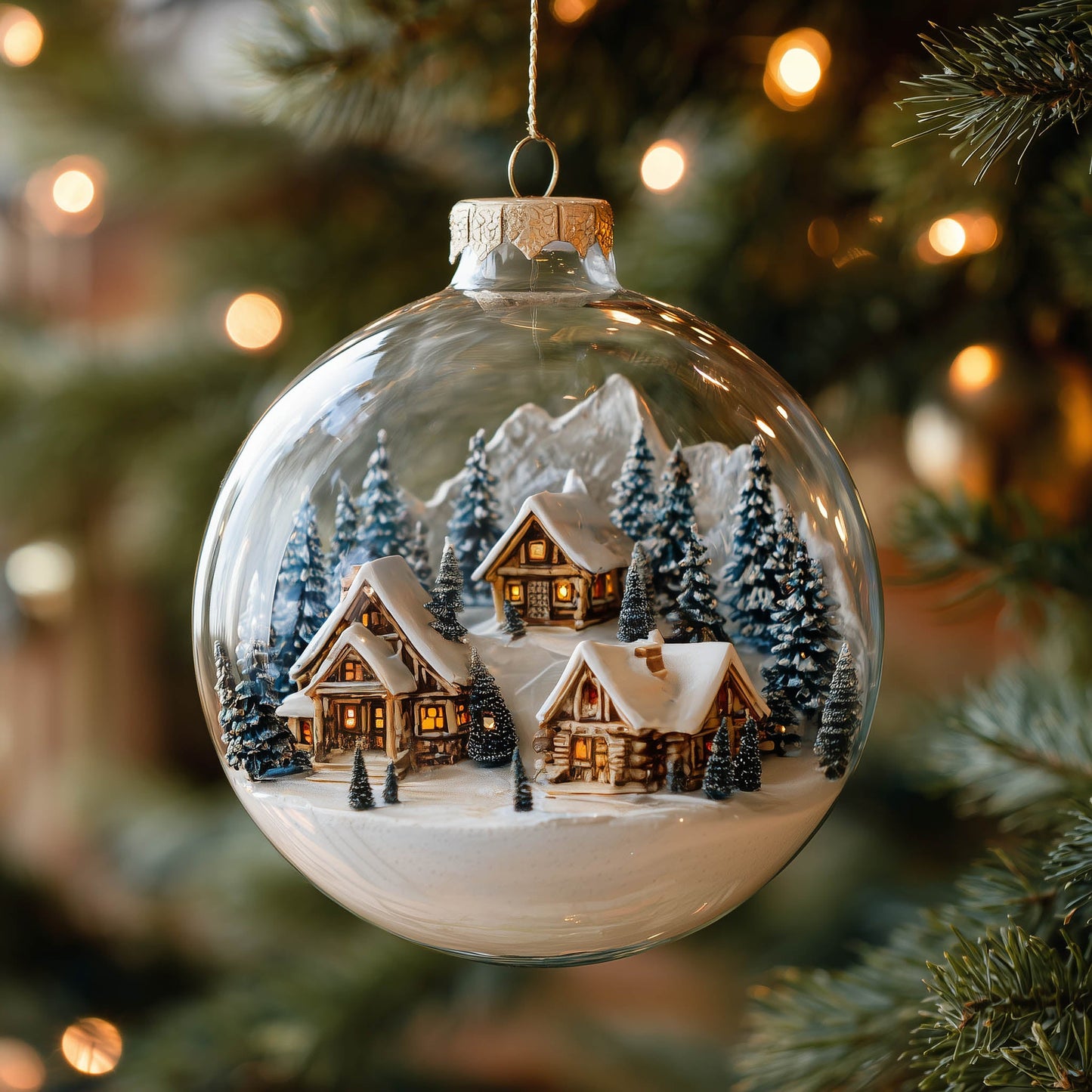 Snow Village Christmas Mica Ornament GFSPNT166