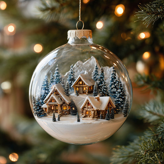 Snow Village Christmas Mica Ornament GFSPNT166