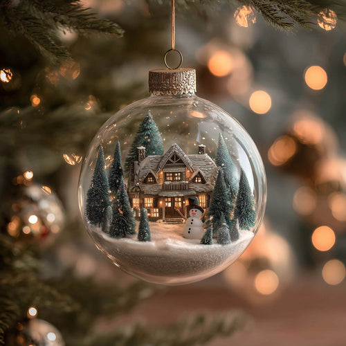 Snow Village Christmas Mica Ornament GFSPNT167